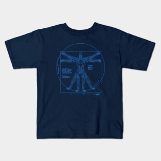Vitruvian T-800 (Electric Blue) Kids T-Shirt